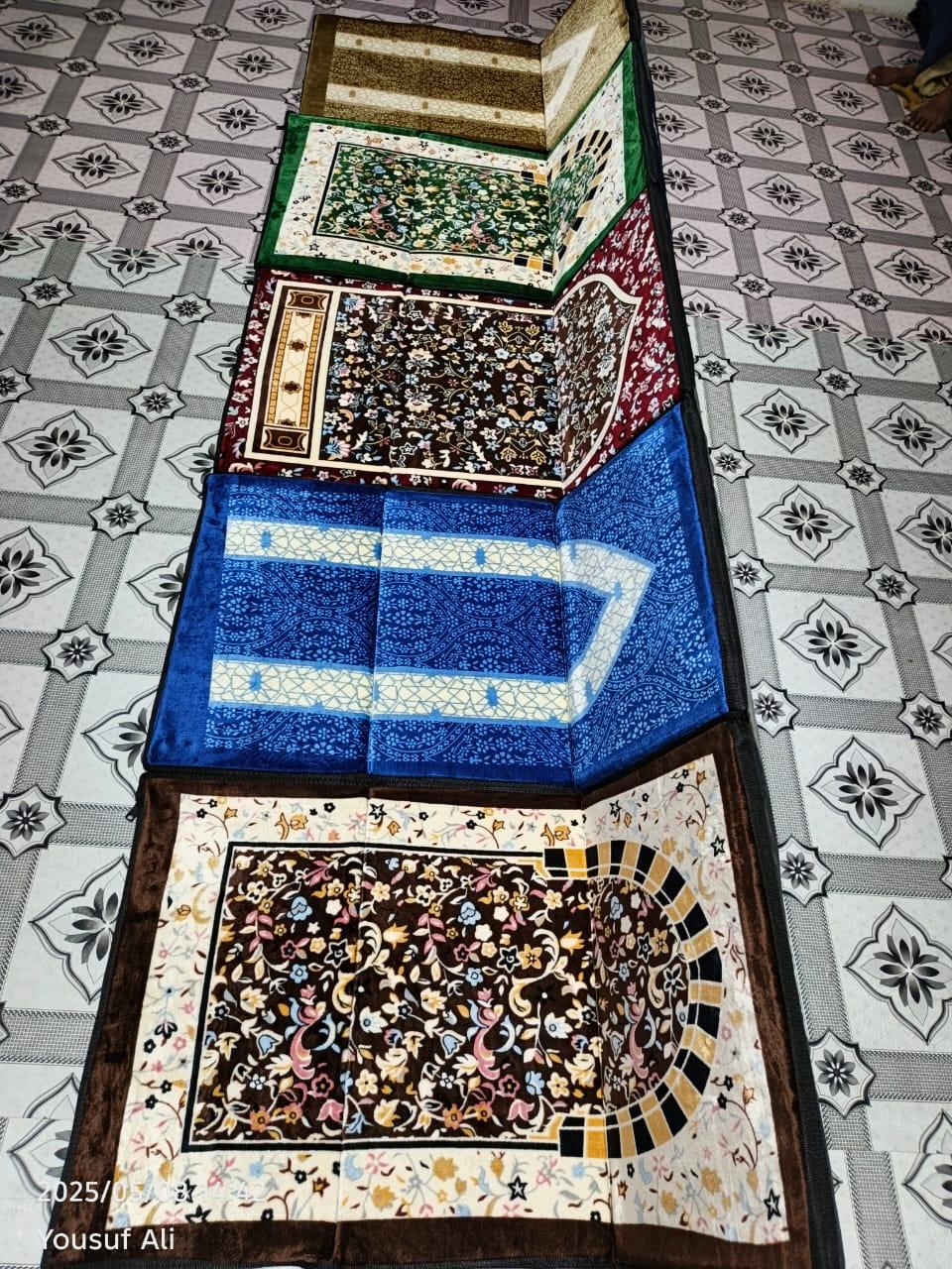 Comfortable foam velvet prayer mat for elders with back issues
