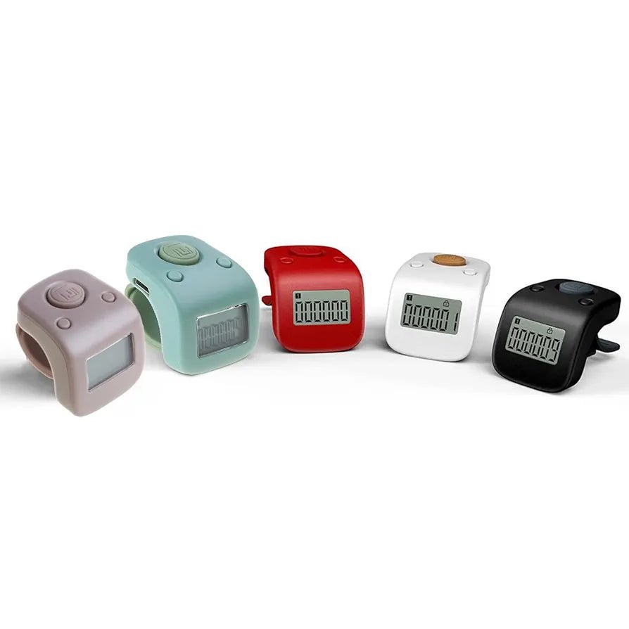 Digital Finger Tally Counter 6 Channels Backlight Time Prayer Silicone Ring Rechargable Tasbeeh Counter - Tasbeeh Wala