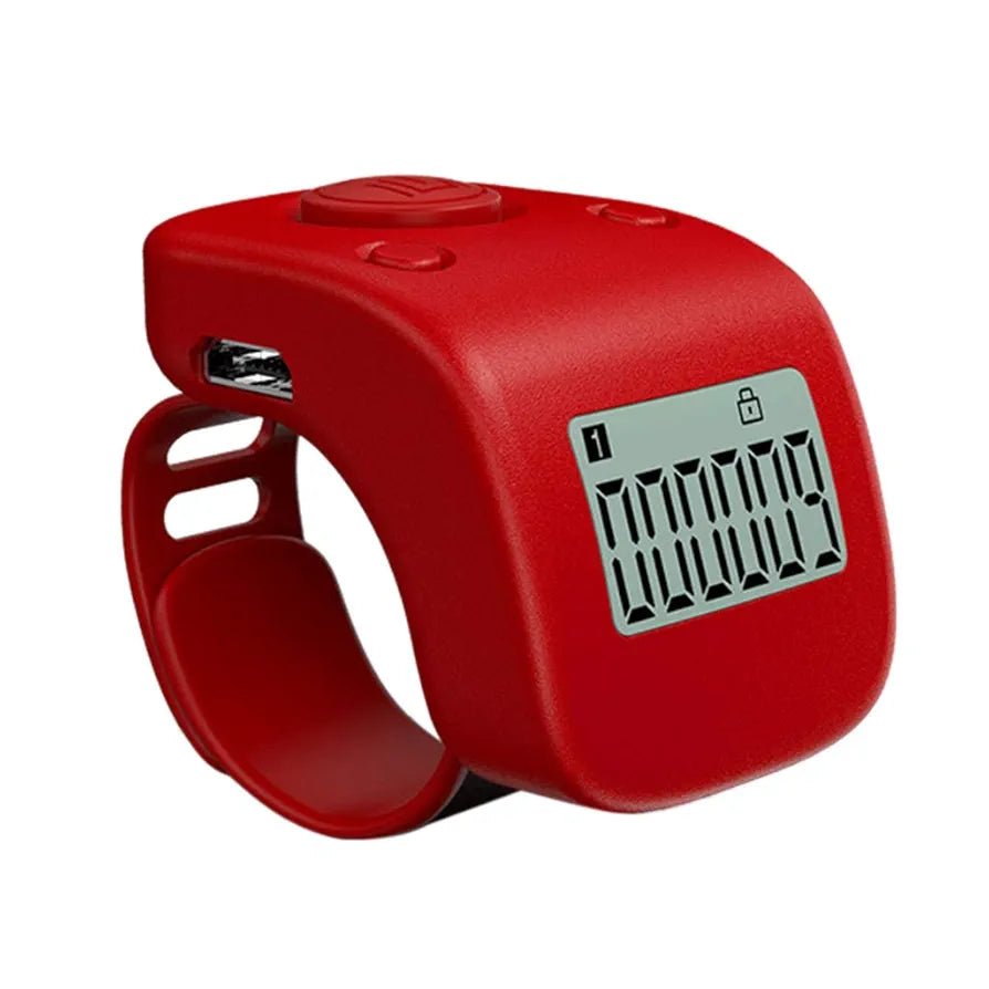 Digital Finger Tally Counter 6 Channels Backlight Time Prayer Silicone Ring Rechargable Tasbeeh Counter - Tasbeeh Wala