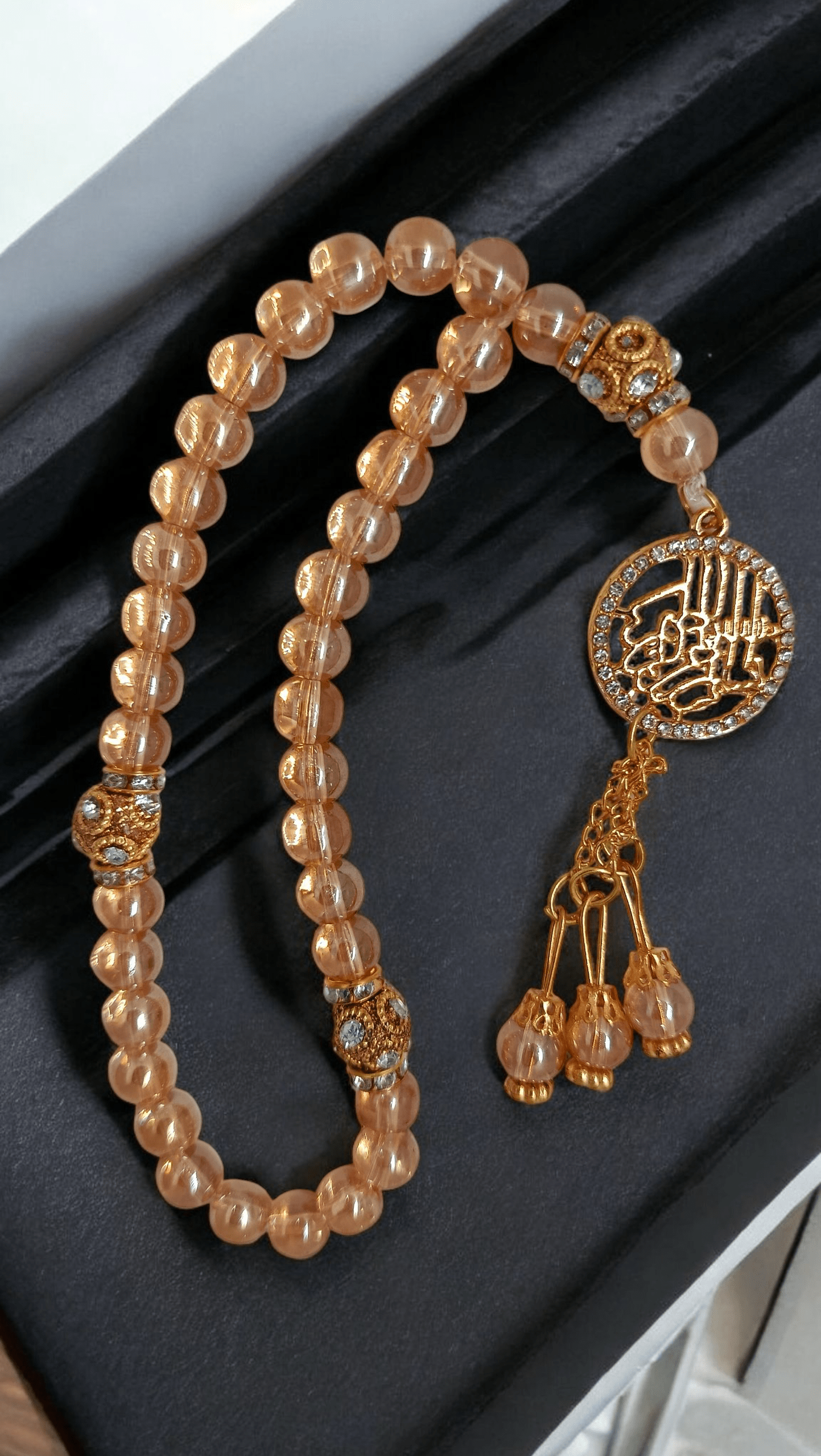 Islamic gift tasbeeh with 8mm crystal beads and pendant
