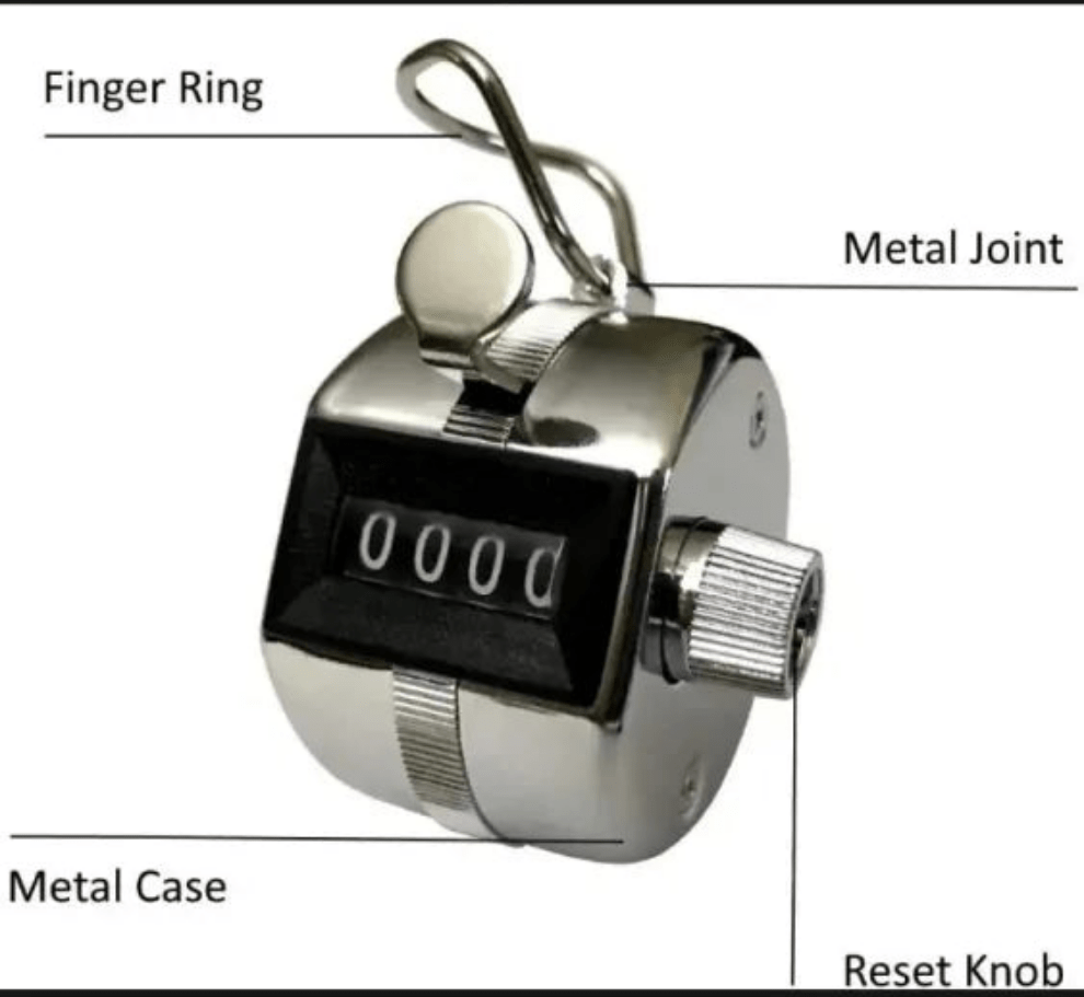 Hand Tally Counter - Tasbeeh Clicker Zikr Tasbih Mechanical 4 - Digit - Tasbeeh WalaIslamic products