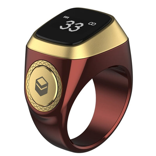 Iqibla zikr ring lite tasbih counter in coffee brown