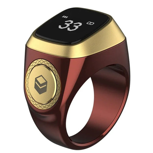 Iqibla zikr ring lite tasbih counter in coffee brown
