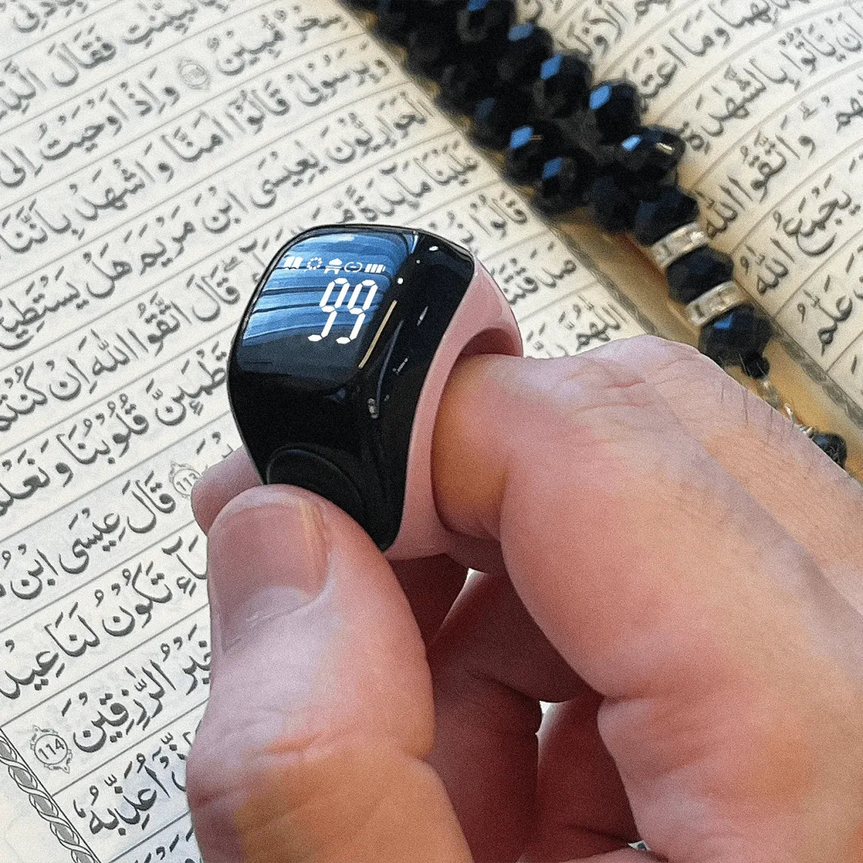 Smart zikr ring flex for zikr tracking and prayer time reminders