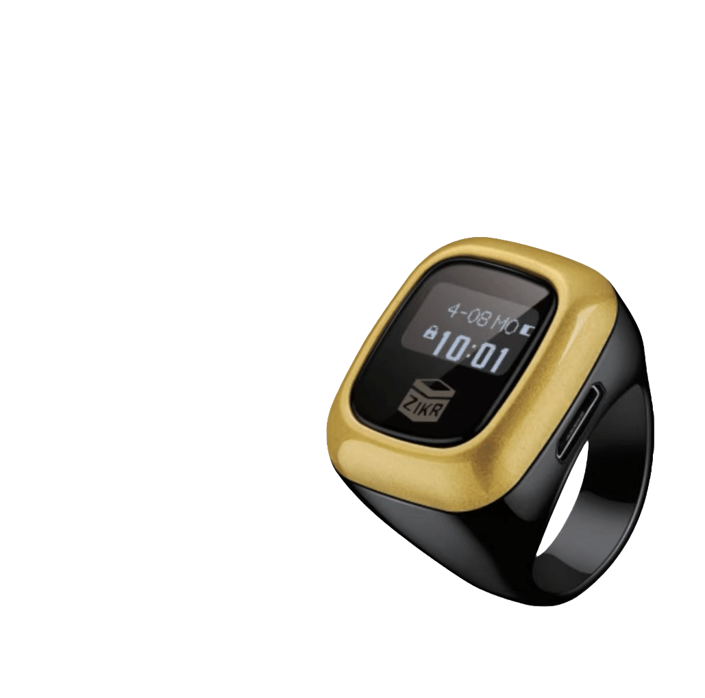 Multifunction OLED Screen Digital Tasbih Rechargable Battery Hand Tally Counter With Date Time Vibrate Zikr Ring - Tasbeeh Wala