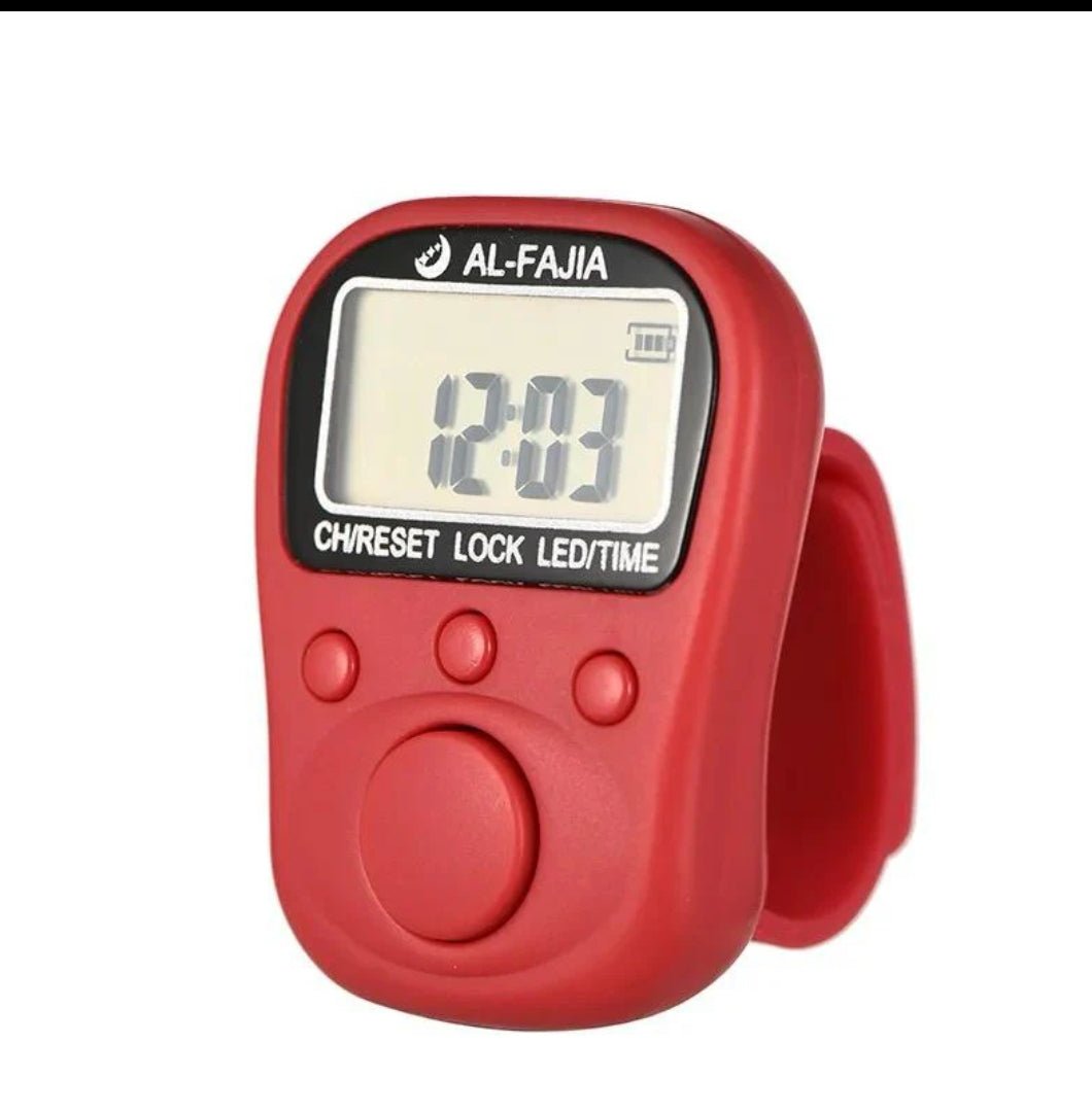 Rechargeable Digital Tasbeeh Counter Ring with 7 Channels, LCD Display & Backlight - Tasbeeh WalaIslamic products