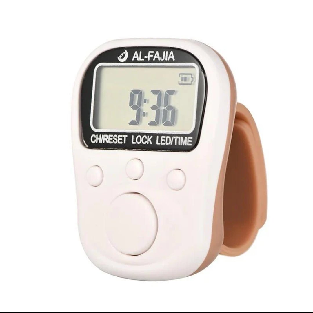 Rechargeable Digital Tasbeeh Counter Ring with 7 Channels, LCD Display & Backlight - Tasbeeh WalaIslamic products