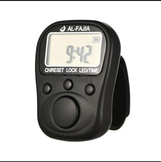 Rechargeable Digital Tasbeeh Counter Ring with 7 Channels, LCD Display & Backlight - Tasbeeh WalaIslamic products