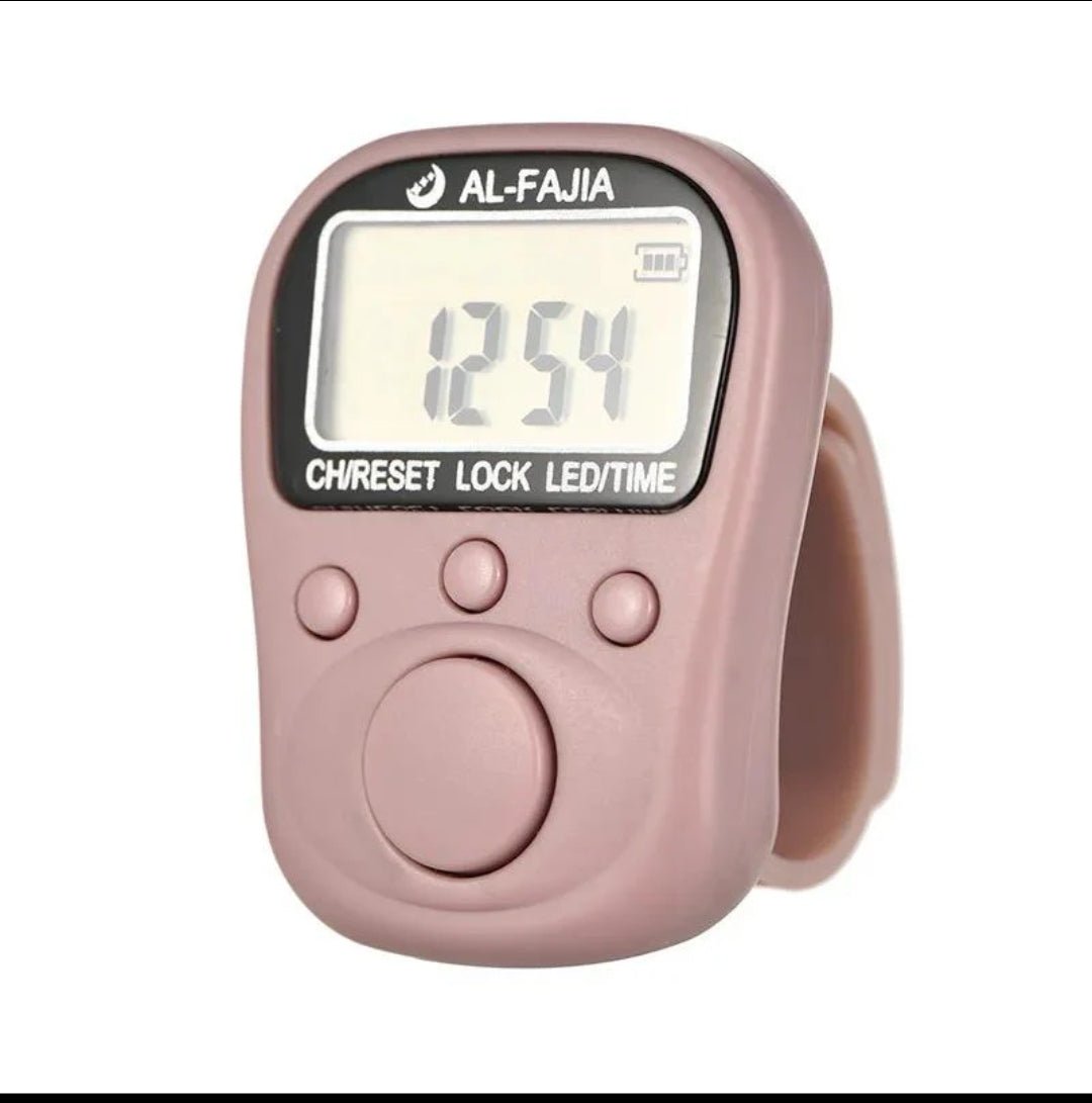 Rechargeable Digital Tasbeeh Counter Ring with 7 Channels, LCD Display & Backlight - Tasbeeh WalaIslamic products