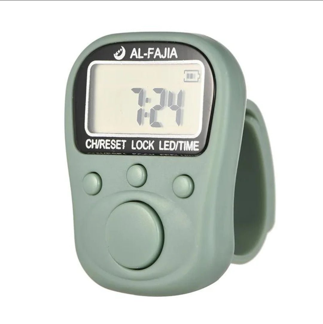 Rechargeable Digital Tasbeeh Counter Ring with 7 Channels, LCD Display & Backlight - Tasbeeh WalaIslamic products