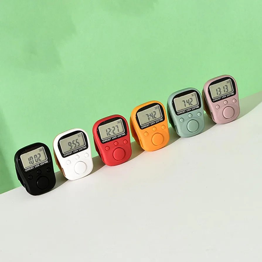Rechargeable Digital Tasbeeh Counter Ring with 7 Channels, LCD Display & Backlight - Tasbeeh WalaIslamic products