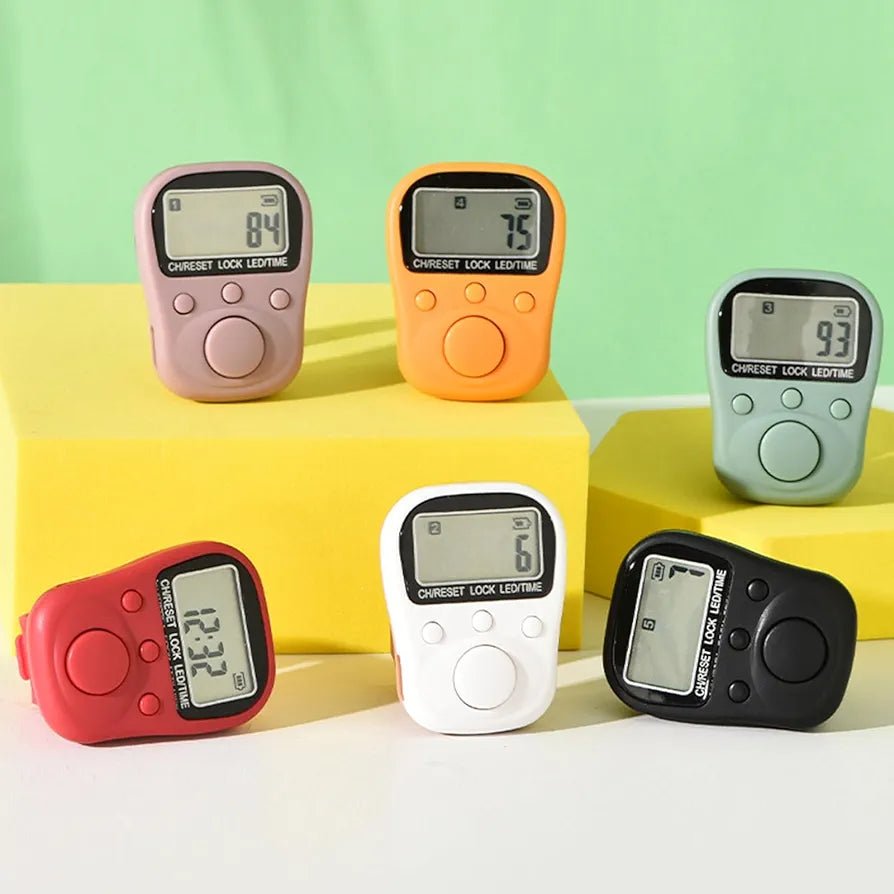 Rechargeable Digital Tasbeeh Counter Ring with 7 Channels, LCD Display & Backlight - Tasbeeh WalaIslamic products