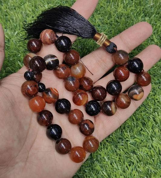 Sulemani Aqeeq Stone Tasbeeh – 14mm, 33 Beads - Tasbeeh WalaIslamic products