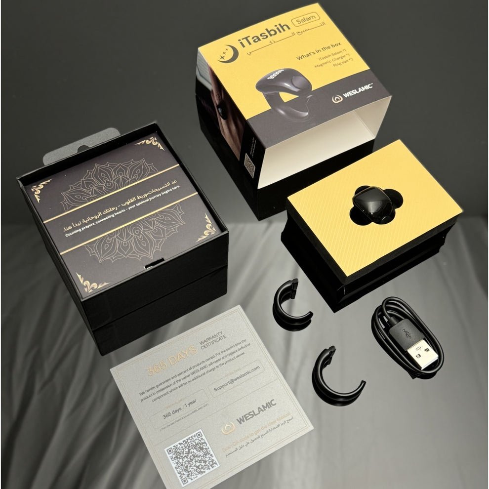 Zikr Ring Smart Tasbeeh Counter 丨Weslamic iTasbih Ring - Salam (2 Sizes in One) - Tasbeeh Wala