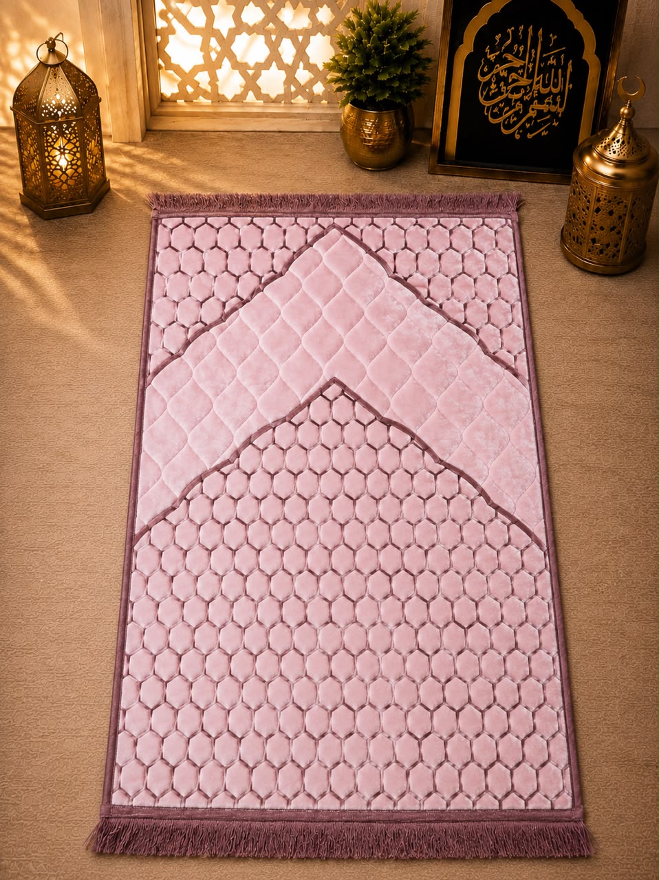 Al-Barka Foam Padded Janamaz | Prayer Mat | 80x120cm| Premium Quality - Tasbeeh WalaIslamic products