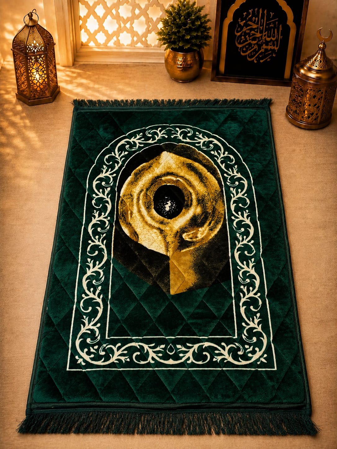 Al-Barka Foam Padded Janamaz | Prayer Mat | 80x120cm| Premium Quality - Tasbeeh WalaIslamic products