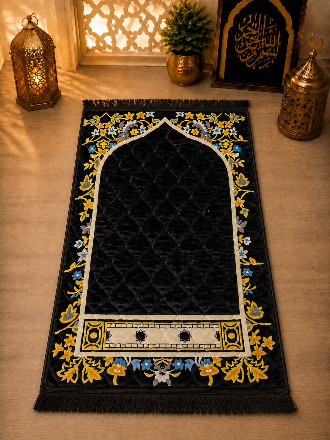 Al-Barka Foam Padded Janamaz | Prayer Mat | 80x120cm| Premium Quality - Tasbeeh WalaIslamic products