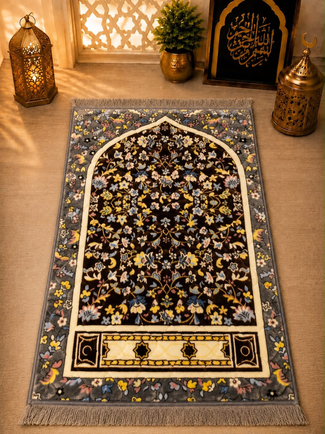 Al-Barka Foam Padded Janamaz | Prayer Mat | 80x120cm| Premium Quality - Tasbeeh WalaIslamic products