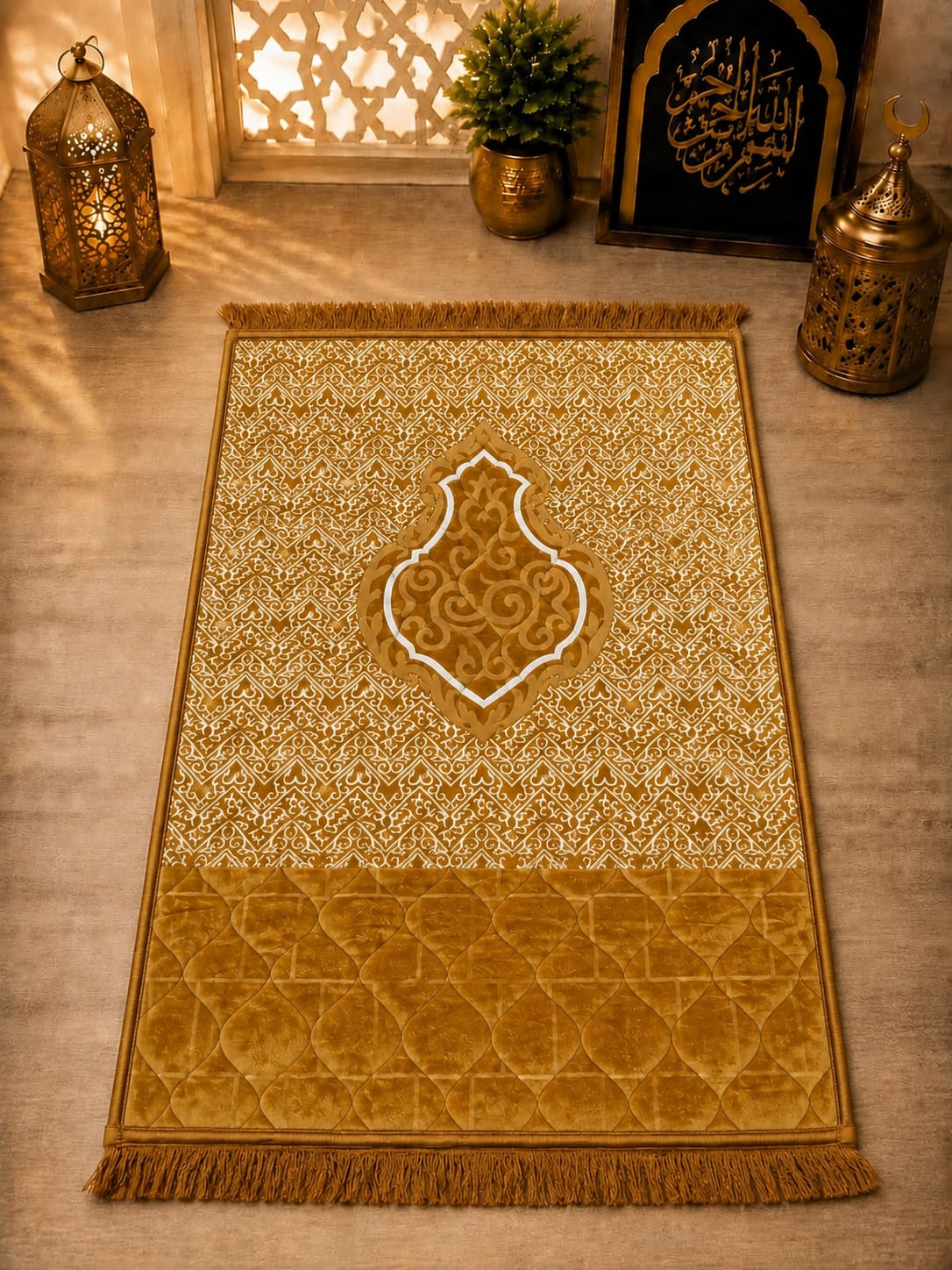 Al-Barka Foam Padded Janamaz | Prayer Mat | 80x120cm| Premium Quality - Tasbeeh WalaIslamic products