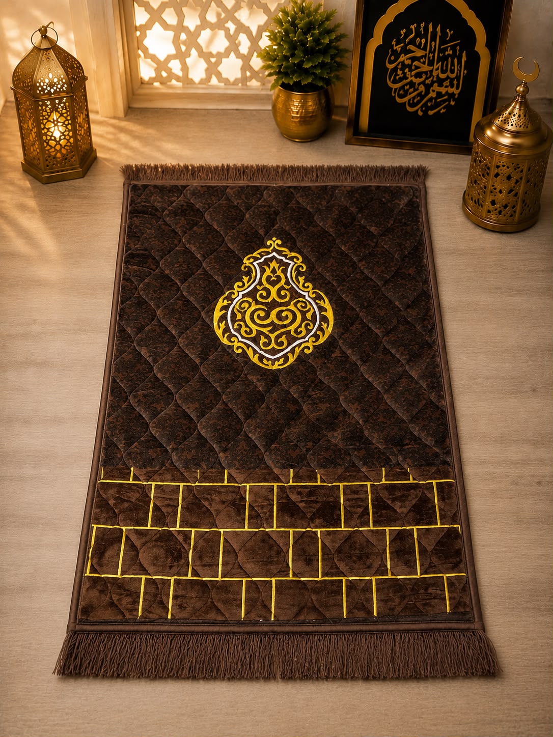 Al-Barka Foam Padded Janamaz | Prayer Mat | 80x120cm| Premium Quality - Tasbeeh WalaIslamic products
