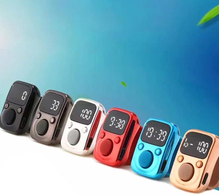 Electric Finger Tally Counter With LED Screen Battery Replaceable Glow in Dark Digital Tasbih Zikr Ring - Tasbeeh Wala