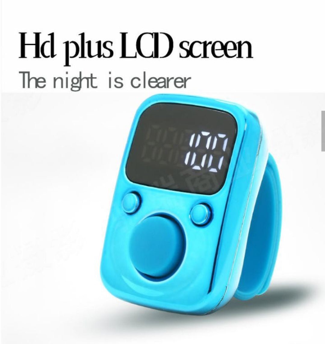 Electric Finger Tally Counter With LED Screen Battery Replaceable Glow in Dark Digital Tasbih Zikr Ring - Tasbeeh Wala