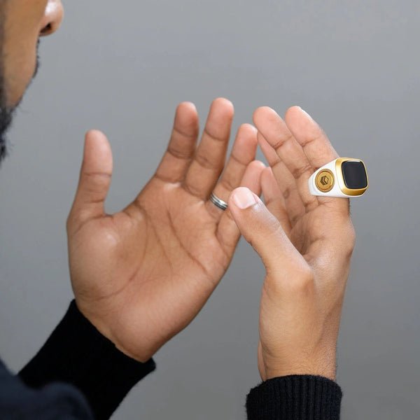 Iqibla Smart Tasbih: A New Digital Tasbeeh Ring Lite with Tally Counter, Prayer Time Vibration Reminder, and Waterproof Design for Muslim Zikr - Tasbeeh Wala