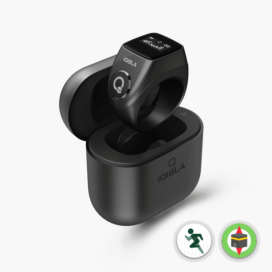 iQIBLA Zikr Jood 3 | World's First 3rd Gen Smart Tasbih Ring | Built-in Qibla | 9 Dhikr Channels - Tasbeeh WalaIslamic products