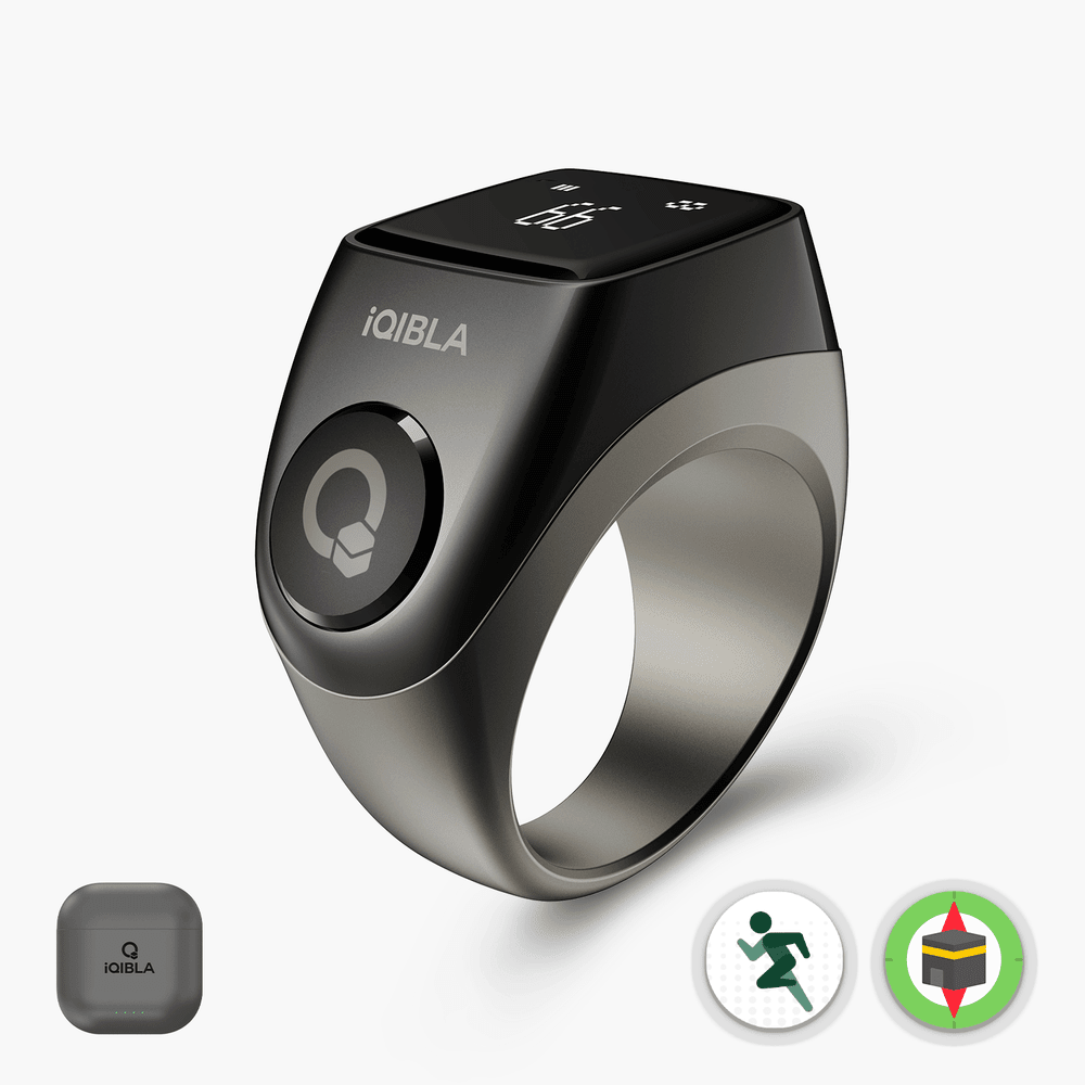 iQIBLA Zikr Jood 3 | World's First 3rd Gen Smart Tasbih Ring | Built-in Qibla | 9 Dhikr Channels - Tasbeeh WalaIslamic products
