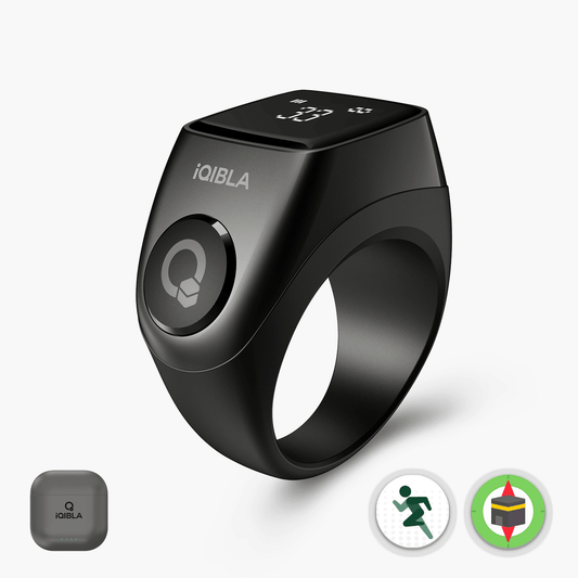 iQIBLA Zikr Jood 3 | World's First 3rd Gen Smart Tasbih Ring | Built-in Qibla | 9 Dhikr Channels - Tasbeeh WalaIslamic products