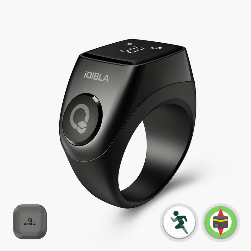 iQIBLA Zikr Jood 3 | World's First 3rd Gen Smart Tasbih Ring | Built-in Qibla | 9 Dhikr Channels - Tasbeeh WalaIslamic products