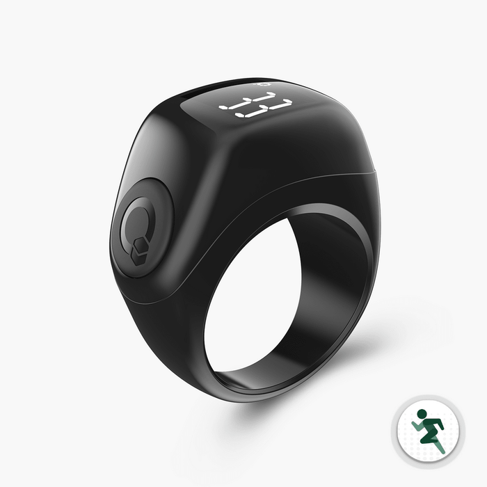 Iqibla Zikr Ring Jood Lite Black – Smart Tasbih Counter Pakistan | TasbeehWala