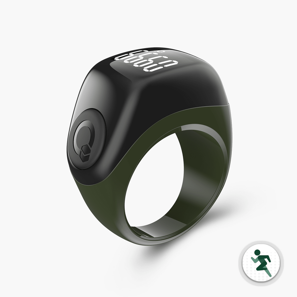 Iqibla Zikr Ring Jood Lite Green – Smart Muslim Ring Online Pakistan