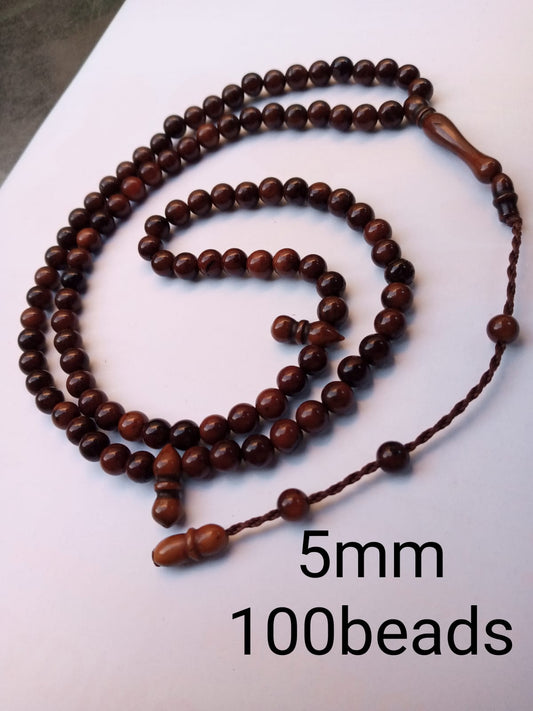Kokka Wood Tasbeeh – 100 Beads (5mm) | Premium Islamic Prayer Beads for Zikr & Tasbih - Tasbeeh WalaIslamic products
