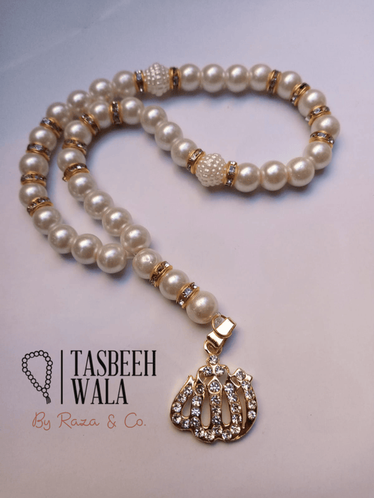 Pearls Allah Pendant Tasbeeh - Tasbeeh Wala