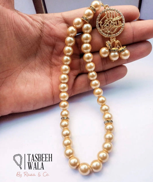 Pearls Bismillah Pendant 33beads Tasbeeh - Tasbeeh Wala