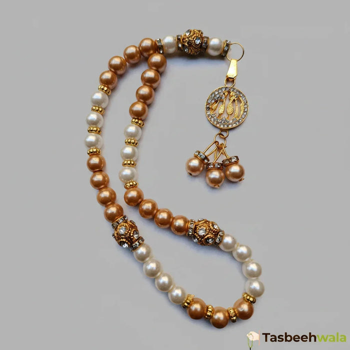 Pearls Fancy Tasbeeh with Allah Pendant – 33 Glass Pearl Beads Pakistan