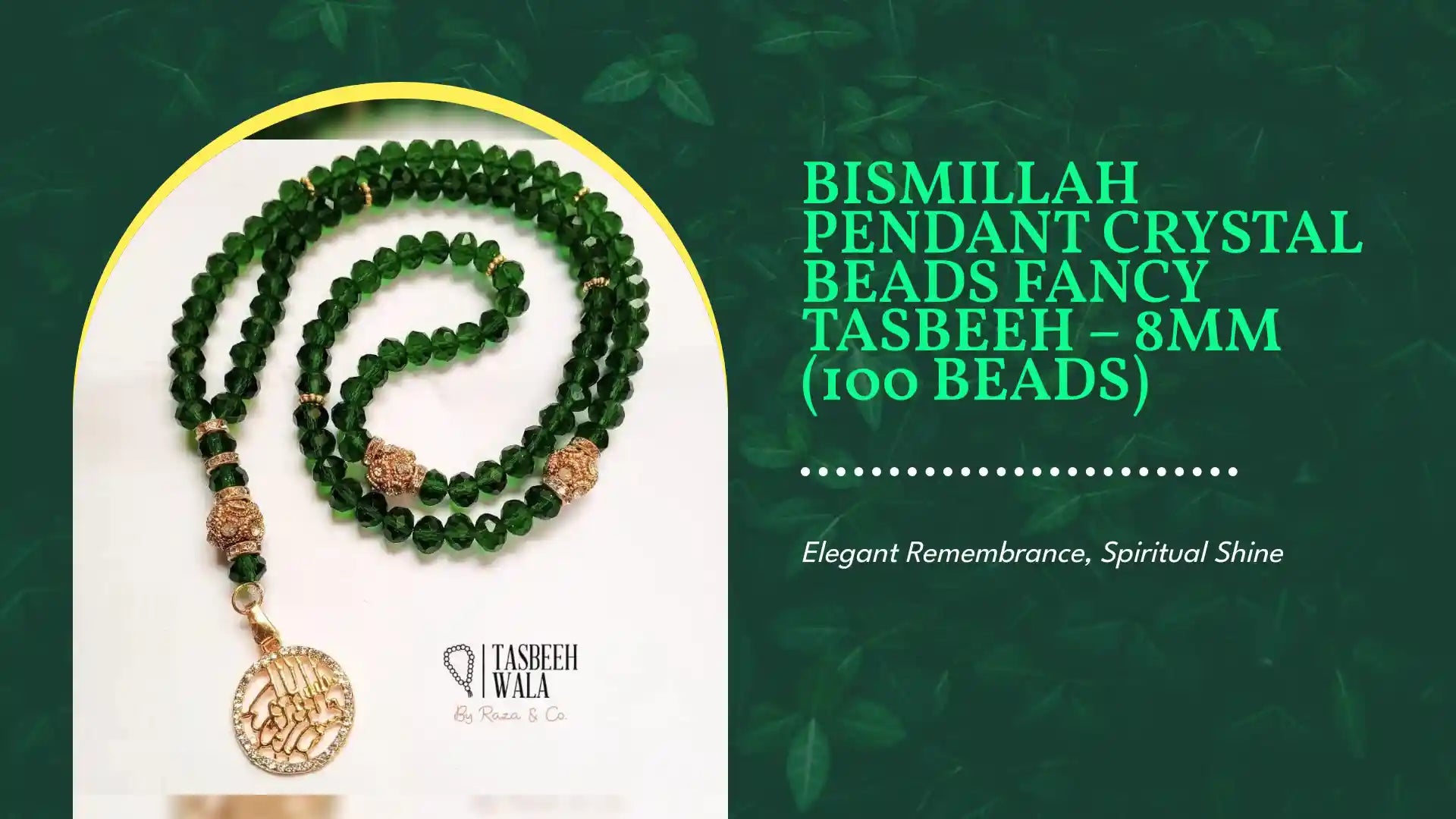 Bismillah Pendant Crystal Beads Fancy Tasbeeh &ndash; 8mm (100 Beads) by@Outfy