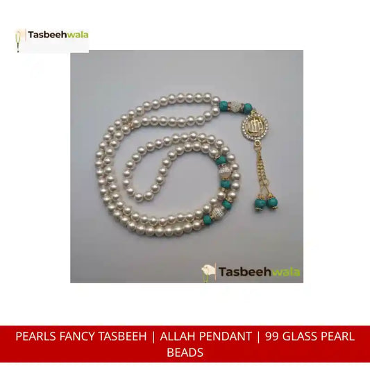 Pearls Fancy Tasbeeh | Allah Pendant | 99 Glass Pearl Beads by@Outfy