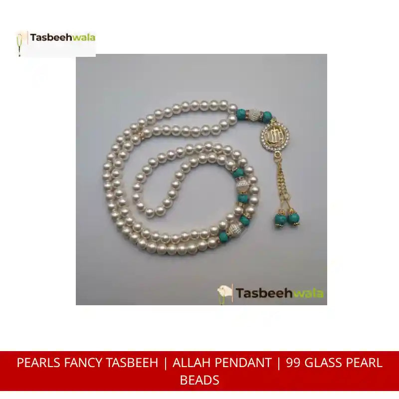 Pearls Fancy Tasbeeh | Allah Pendant | 99 Glass Pearl Beads by@Outfy