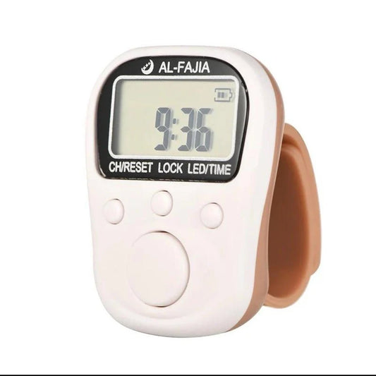 Rechargeable Digital Tasbeeh Counter Ring with 7 Channels, LCD Display & Backlight - Tasbeeh WalaIslamic products