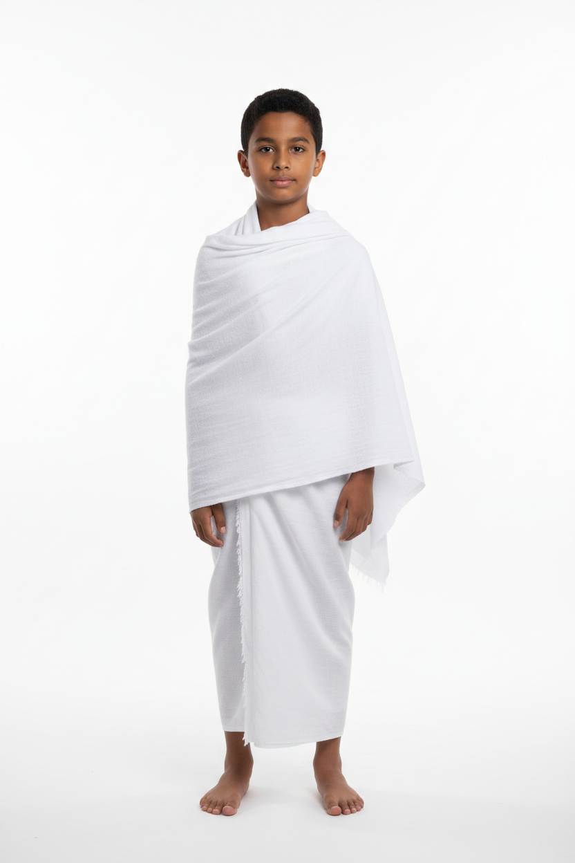 Kids Ahram | Terry Cotton | 4 Sizes | Boys Hajj Umrah Ihram | Pakistan
