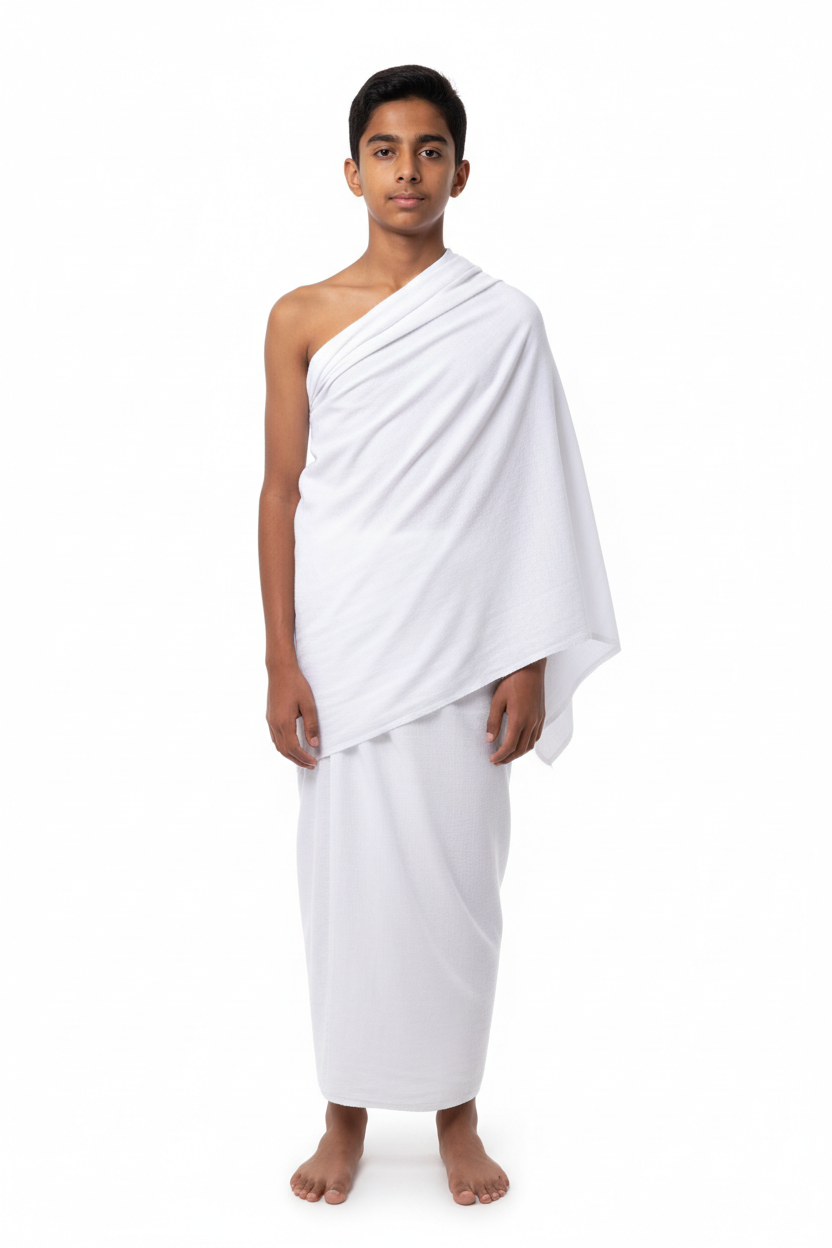 Kids Ahram | Terry Cotton | 4 Sizes | Boys Hajj Umrah Ihram | Pakistan