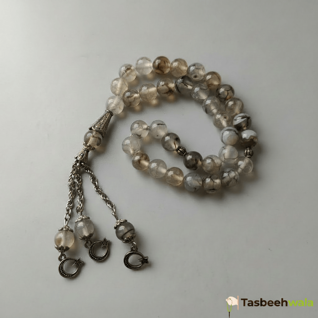 Shajri Aqeeq Tasbeeh | 33 Stone Beads | 8mm | Premium Islamic Prayer Beads - Tasbeeh WalaIslamic products