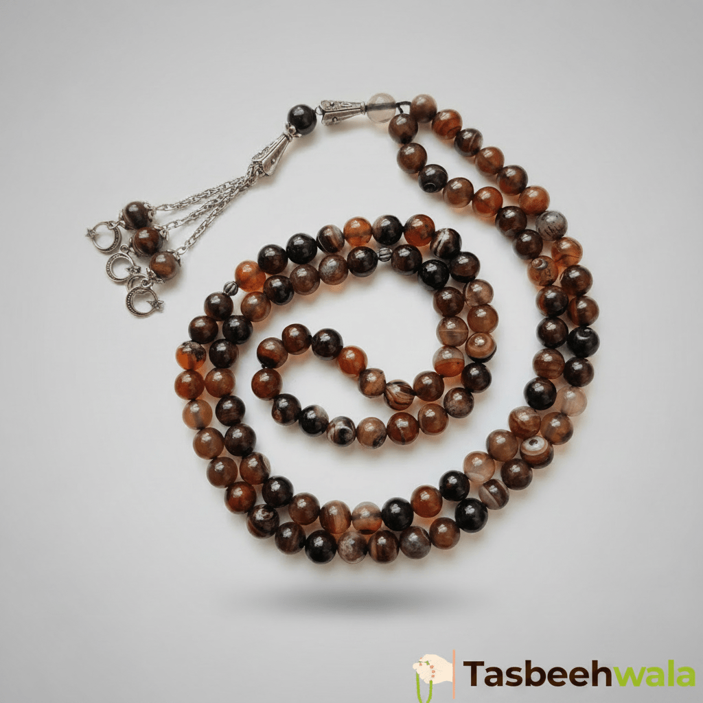 Sulemani Aqeeq Tasbeeh | 99 Stone Beads | 8mm - Tasbeeh WalaIslamic products