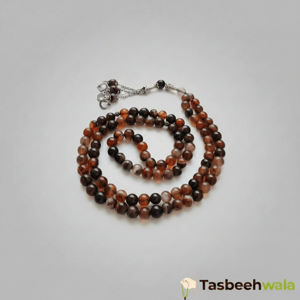 Sulemani Aqeeq Tasbeeh | 99 Stone Beads | 8mm - Tasbeeh WalaIslamic products
