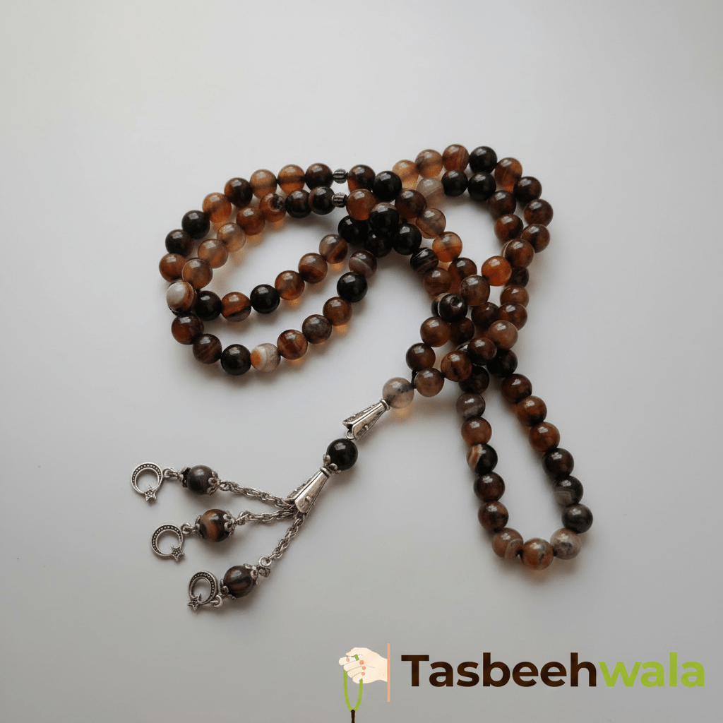 Sulemani Aqeeq Tasbeeh | 99 Stone Beads | 8mm - Tasbeeh WalaIslamic products