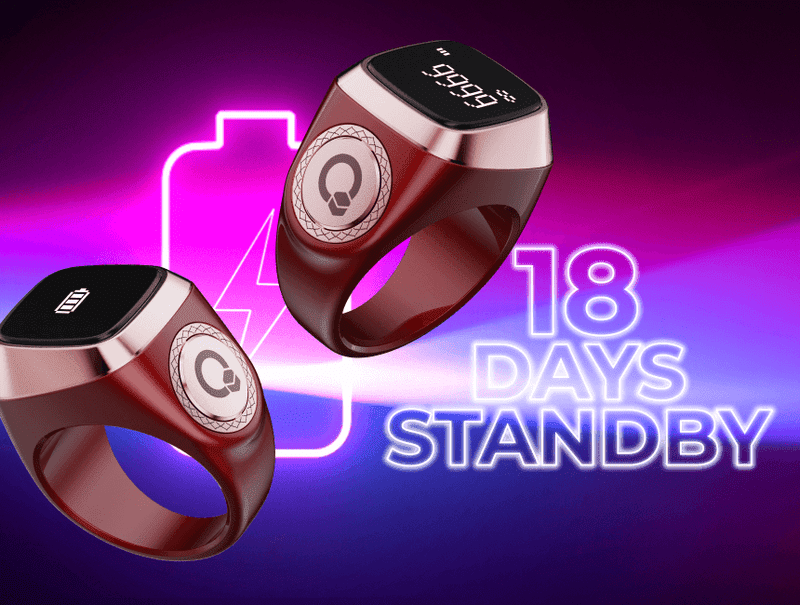 Zikr Ring Lite S – Smart Zikr Ring with OLED Screen - Tasbeeh WalaIslamic products