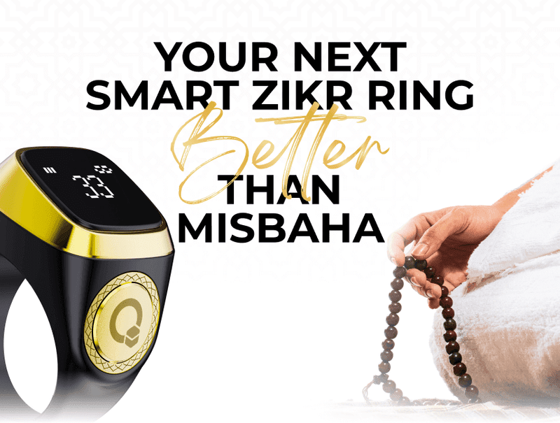 Zikr Ring Lite S – Smart Zikr Ring with OLED Screen - Tasbeeh WalaIslamic products