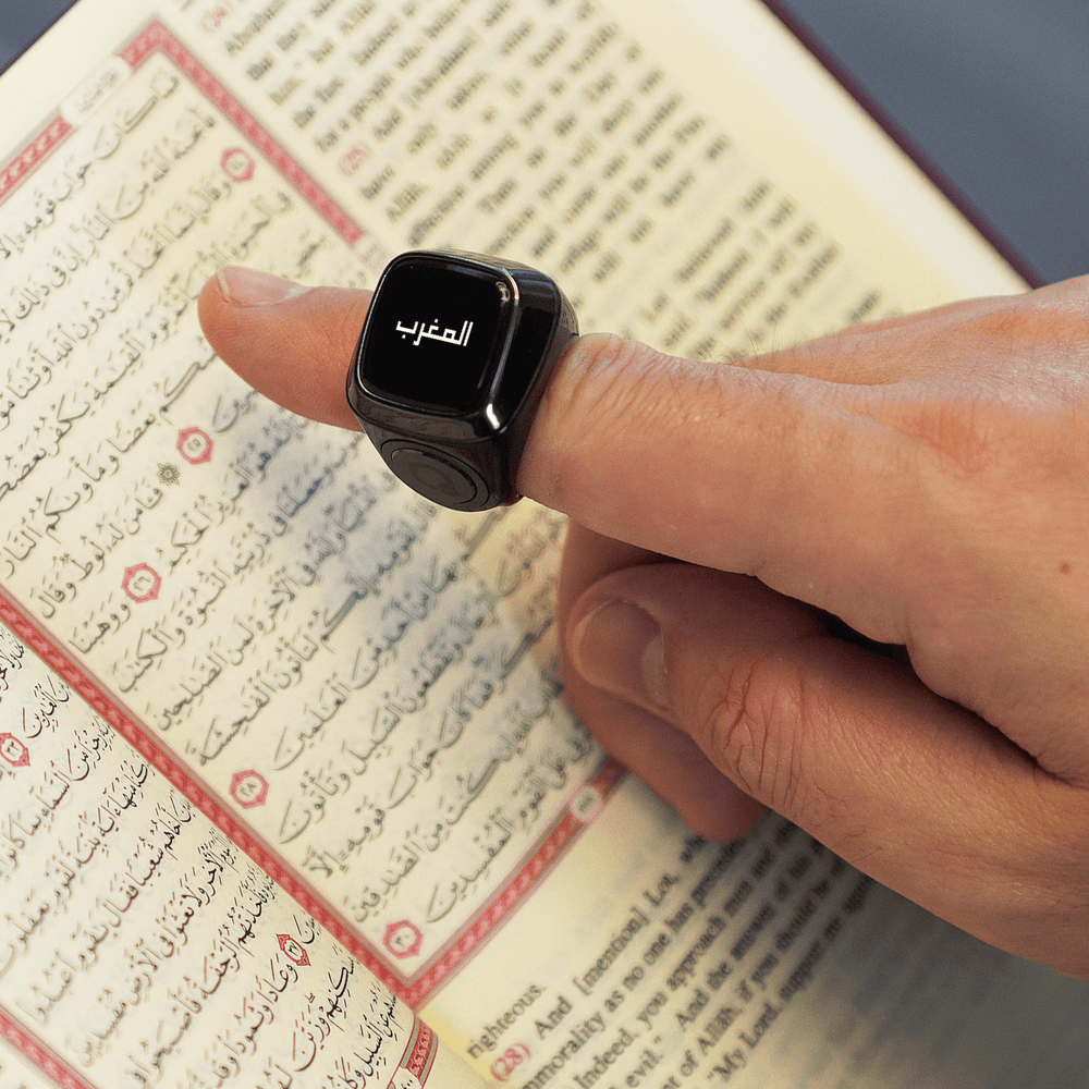 Zikr Ring Lite S – Smart Zikr Ring with OLED Screen - Tasbeeh WalaIslamic products